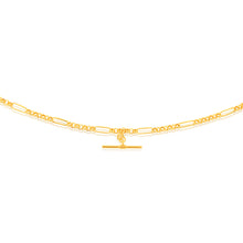 Load image into Gallery viewer, 9ct Yellow Gold &quot;T&quot; Bar Pendant on 45cm Fancy Chain