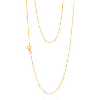 9ct Yellow Gold Tight Cable Square Ball 45cm Chain