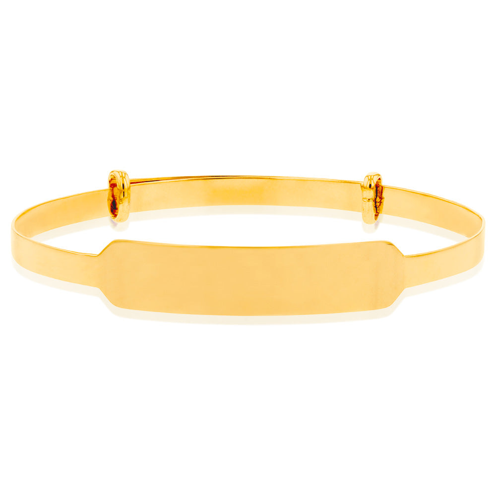 9ct Yellow Gold Expandable ID Baby Bangle