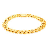 9ct Yellow Gold Curb Diamond Cut Clasp 20.3cm Bracelet