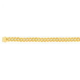 9ct Yellow Gold Curb Diamond Cut Clasp 20.3cm Bracelet