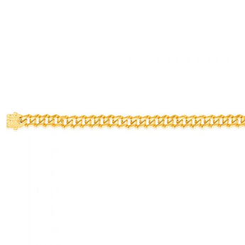 9ct Yellow Gold Curb Diamond Cut Clasp 20.3cm Bracelet