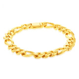 9ct Yellow Gold 1:3 Figaro 19.10cm Bracelet
