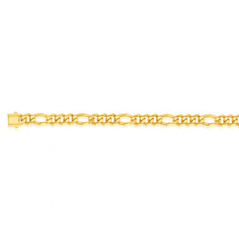 9ct Yellow Gold 1:3 Figaro 19.10cm Bracelet