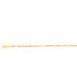 9ct Yellow Gold Diamond Cut Figaro Belcher 19cm Bracelet