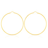 9ct Yellow Gold 50mm Diamond Cut Hoop Earrings