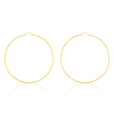 9ct Yellow Gold 60mm Diamond Cut Hoop Earrings