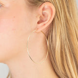9ct Yellow Gold 60mm Diamond Cut Hoop Earrings