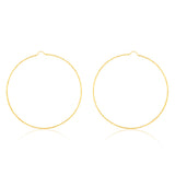 9ct Yellow Gold 70mm Diamond Cut Hoop Earrings