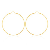 9ct Yellow Gold 50mm Plain Hoop Earrings