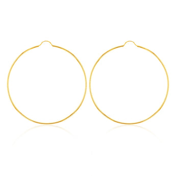 9ct Yellow Gold 50mm Plain Hoop Earrings