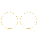 9ct Yellow Gold 60mm Plain Hoop Earrings