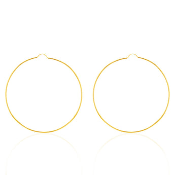 9ct Yellow Gold 60mm Plain Hoop Earrings