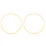 9ct Yellow Gold 70mm Plain Hoop Earrings