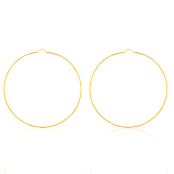 9ct Yellow Gold 70mm Plain Hoop Earrings