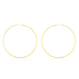 9ct Yellow Gold 80mm Plain Hoop Earrings