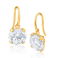Load image into Gallery viewer, 9ct Alluring Yellow Gold Cubic Zirconia 10mm Drop Earrings