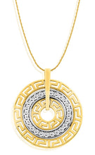 Load image into Gallery viewer, 9ct Yellow Gold &amp; White Gold Cubic Zirconia + Diamond Pendant
