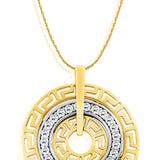 9ct Yellow Gold & White Gold Cubic Zirconia + Diamond Pendant