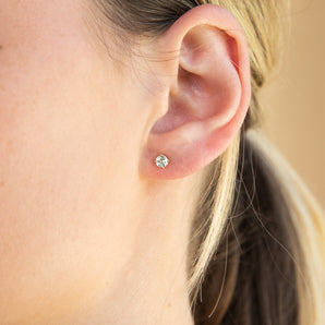 9ct Yellow Gold Aquamarine Stud Earrings
