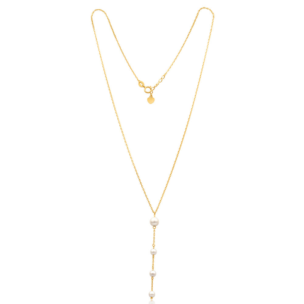 9ct Yellow Gold Pearl Chain