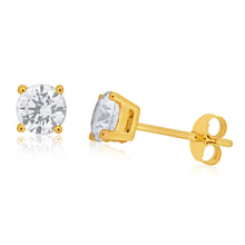 Load image into Gallery viewer, 9ct Yellow Gold Cubic Zirconia 5mm Stud Earrings