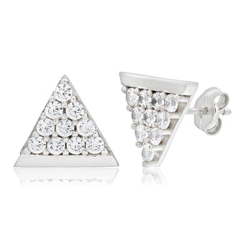 9ct White Gold Wonderful Cubic Zirconia Stud Earrings