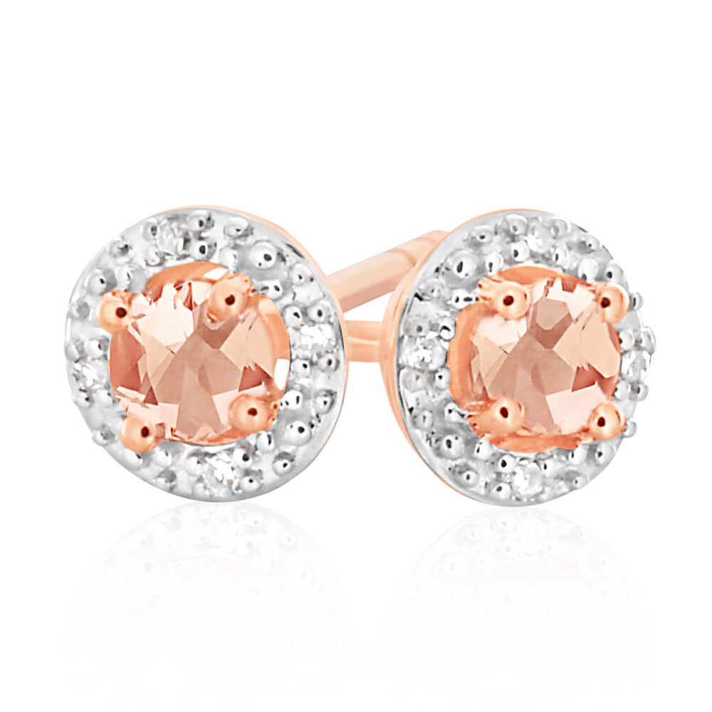 Rose gold morganite discount stud earrings