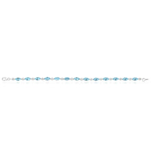 Load image into Gallery viewer, 9ct Marquise Cut Sky Blue Topaz and Diamond 19cm Bracelet in White Gold