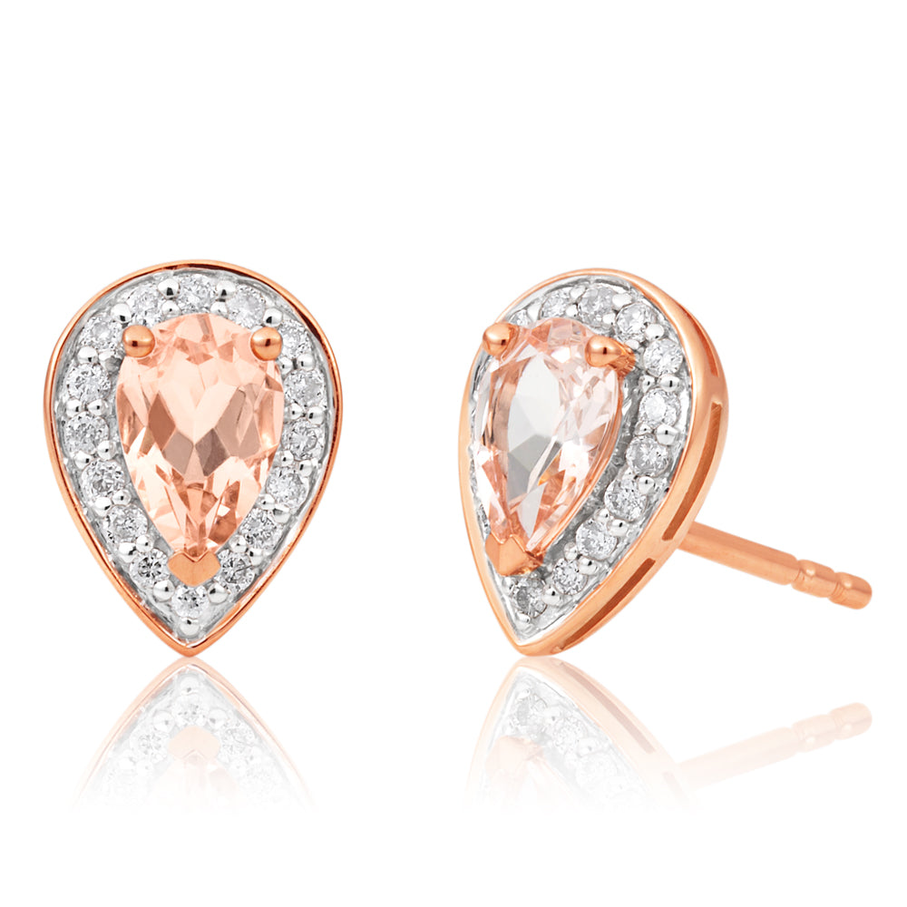 Rose gold on sale morganite stud earrings