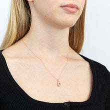 Load image into Gallery viewer, 9ct Rose Gold 7x5mm Pear Morganite and 0.15 ct Diamond Pendant with 45cm Chain