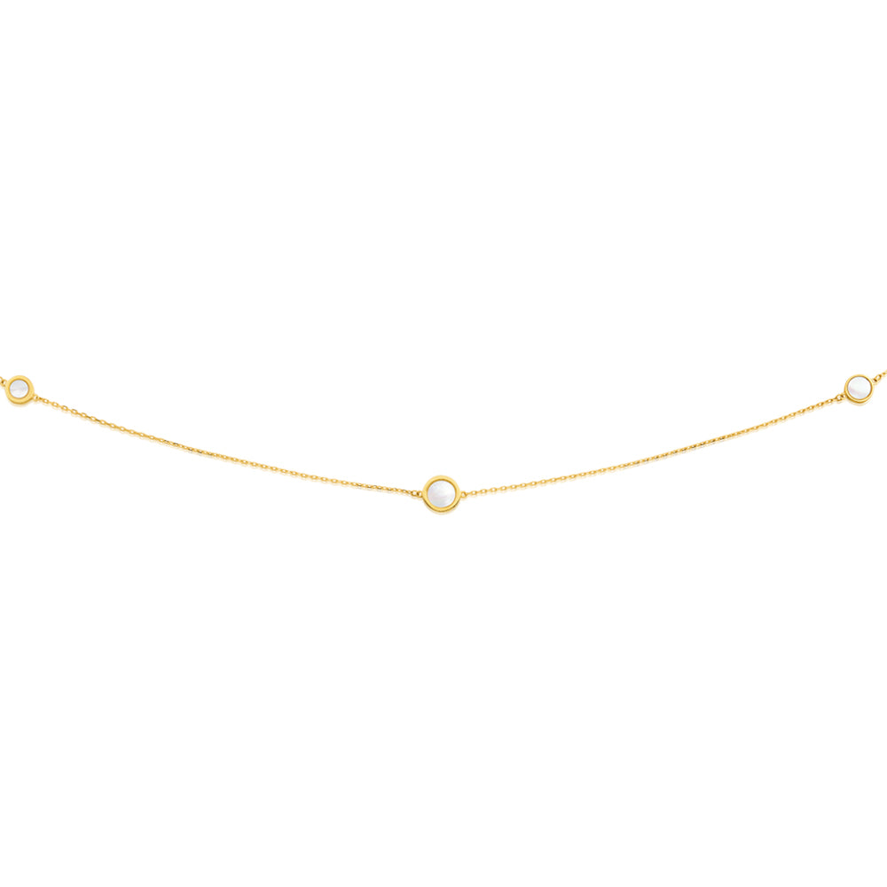 9ct Yellow Gold Mother of Pearl 80cm Fancy Chain