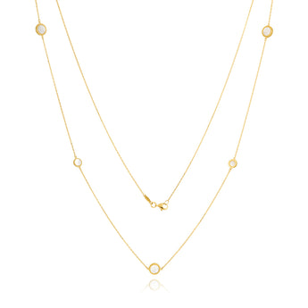 9ct Yellow Gold Mother of Pearl 80cm Fancy Chain
