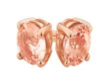Load image into Gallery viewer, 9ct Rose Gold Oval 6MM x 4MM Morganite Stud Earrings