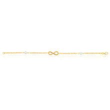 Load image into Gallery viewer, 9ct Yellow Gold Freshwater Pearl Infinity Bracelet