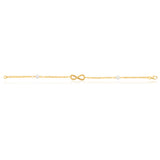 9ct Yellow Gold Freshwater Pearl Infinity Bracelet