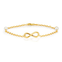 Load image into Gallery viewer, 9ct Yellow Gold Freshwater Pearl Infinity Bracelet
