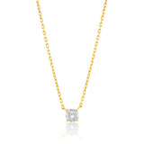 9ct Yellow Gold Necklace with Round Zirconia