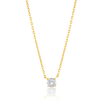 9ct Yellow Gold Necklace with Round Zirconia