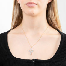 Load image into Gallery viewer, 9ct Yellow Gold Zirconia Cross Pendant