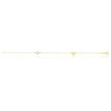 Load image into Gallery viewer, 9ct Yellow Gold Pearl with Gold Heart Bracelet