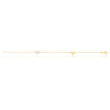 9ct Yellow Gold Pearl with Gold Heart Bracelet