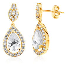 Load image into Gallery viewer, 9ct Yellow Gold Pear Shape Drop Earrings