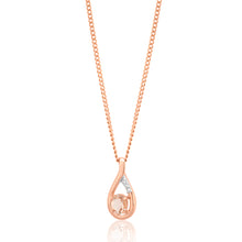 Load image into Gallery viewer, 9ct Rose Gold Morganite Pendant with Diamonds