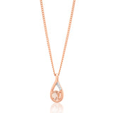 9ct Rose Gold Morganite Pendant with Diamonds
