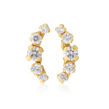 Load image into Gallery viewer, 9ct Yellow Gold Zirconia Climber Studs