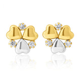 9ct Yellow Gold Zirconia Heart Studs