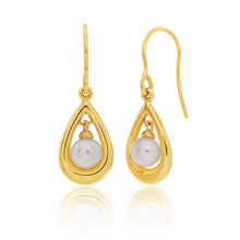 Load image into Gallery viewer, 9ct Yellow Gold Pearl Teardrop Earrings