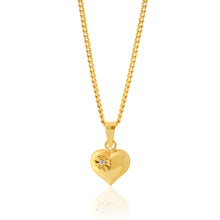 Load image into Gallery viewer, 9ct Yellow Gold Zirconia Heart Pendant