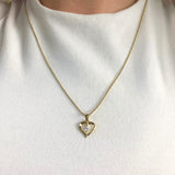 9ct Yellow Gold Zirconia Heart Pendant